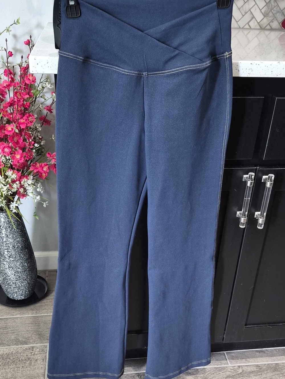 Navy Blue Women's Yoga Flare Pants
